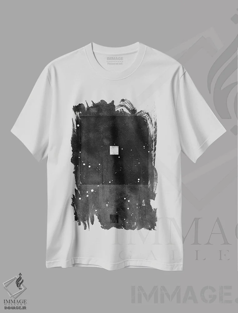 تیشرت سفید طرح دار "هندسه ۴"، آبستره اثر لیمُو | immage.ir