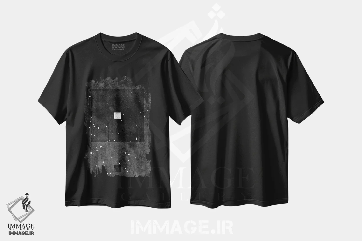 تیشرت مشکی طرح دار "هندسه ۴"، آبستره اثر لیمُو | فروشگاه ایماژ