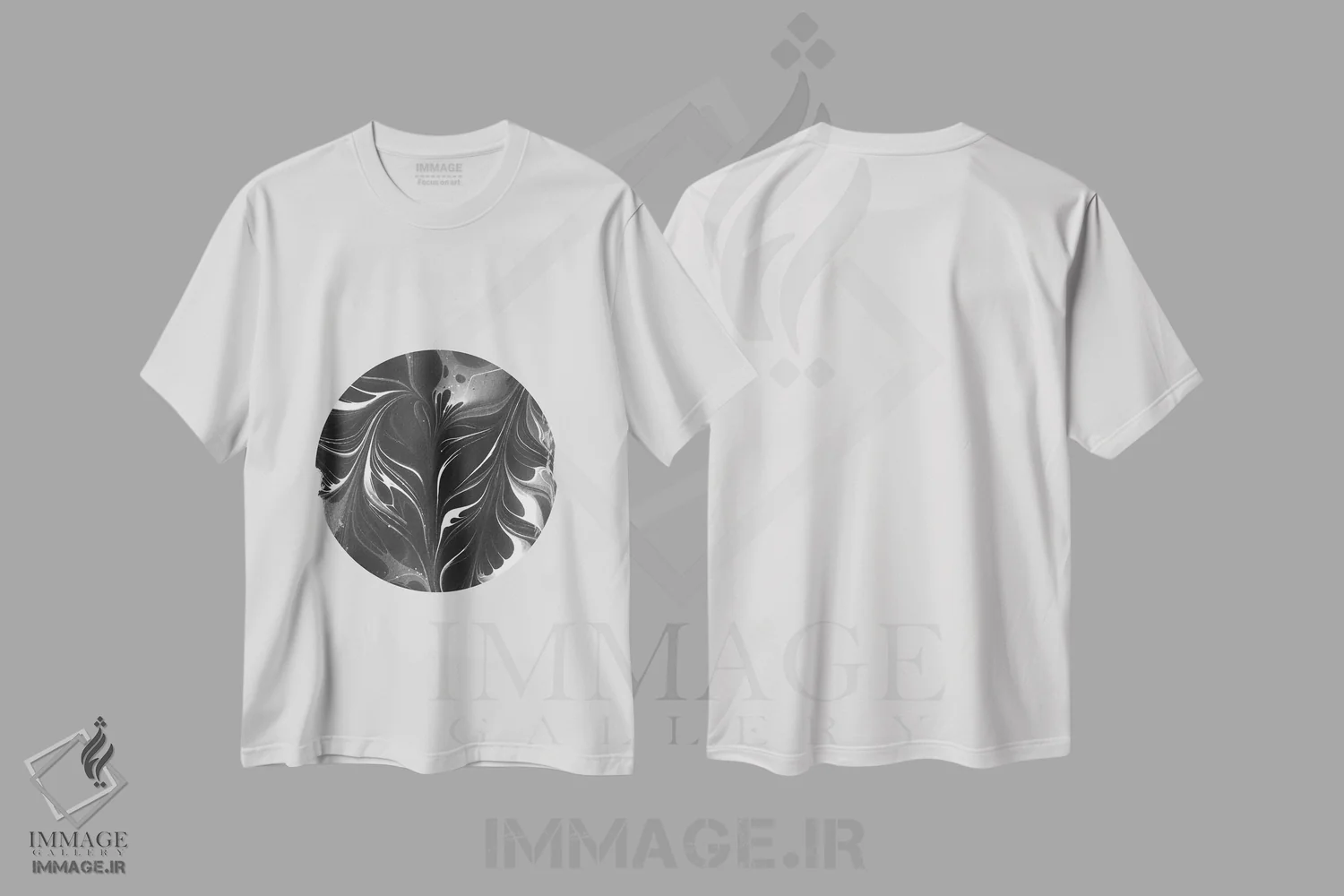 تیشرت سفید طرح دار سنگ آب V اثر لیمُو | immage.ir