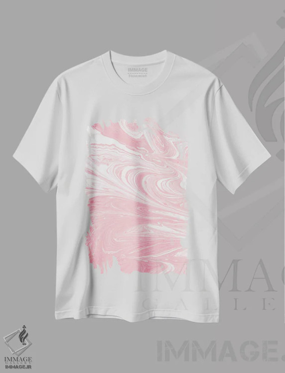 تیشرت سفید طرح دار سنگ آب IX اثر لیمُو | فروشگاه ایماژ