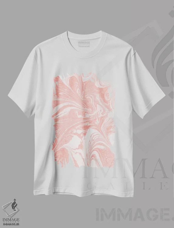 تیشرت سفید طرح دار سنگ آب X، آبستره اثر لیمُو | immage.ir