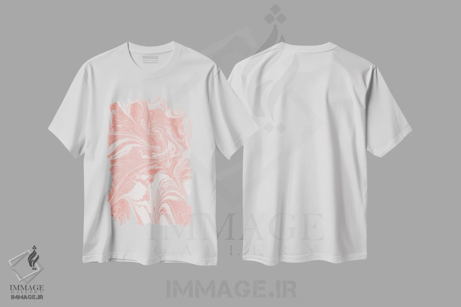 تیشرت سفید طرح دار سنگ آب X، آبستره اثر لیمُو | immage.ir