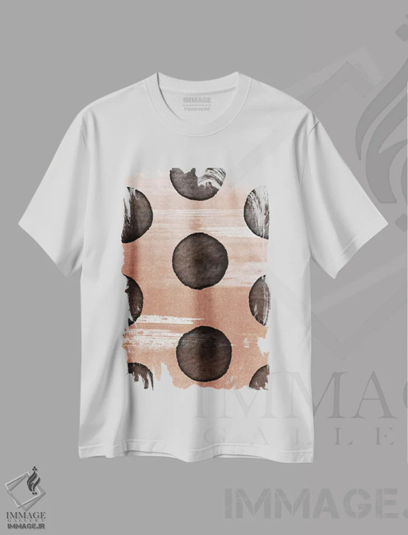تیشرت سفید طرح دار طلای رز II، آبستره اثر لیمُو | فروشگاه ایماژ