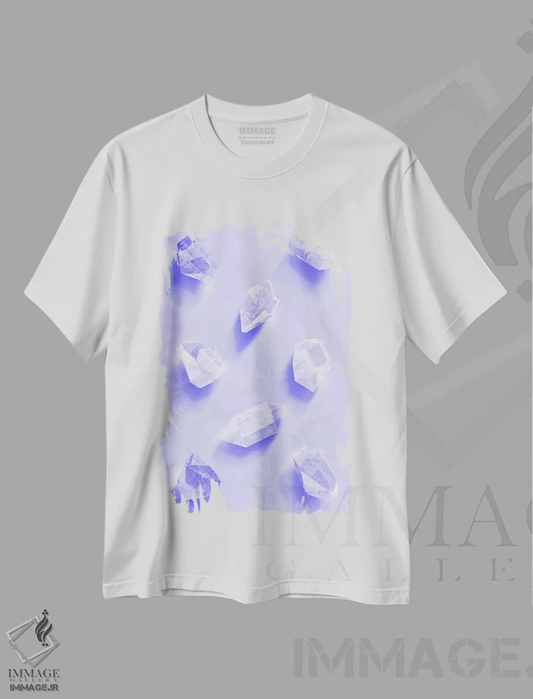 تیشرت سفید طرح دار سنگ ها، تزئینی اثر لیمُو | فروشگاه ایماژ