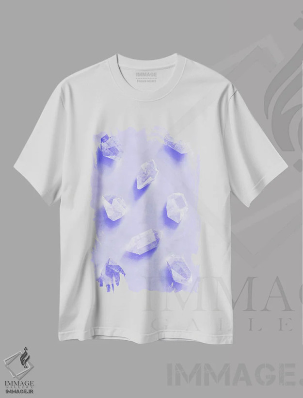 تیشرت سفید طرح دار سنگ ها، تزئینی اثر لیمُو | فروشگاه ایماژ