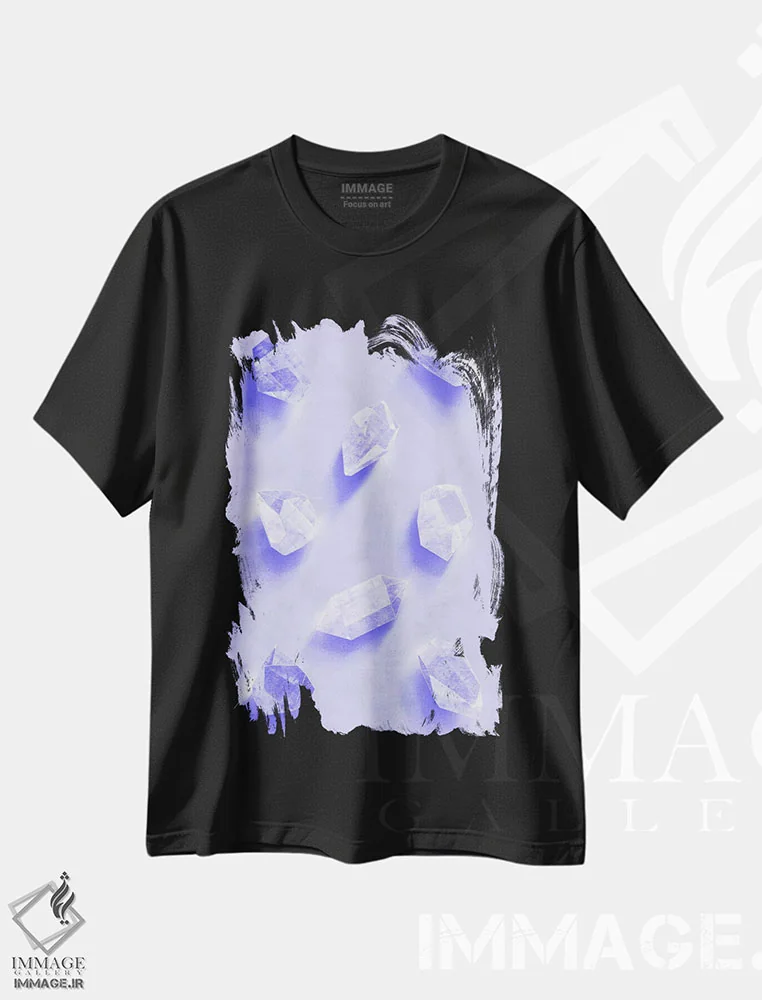 تیشرت مشکی طرح دار سنگ ها، تزئینی اثر لیمُو | immage.ir