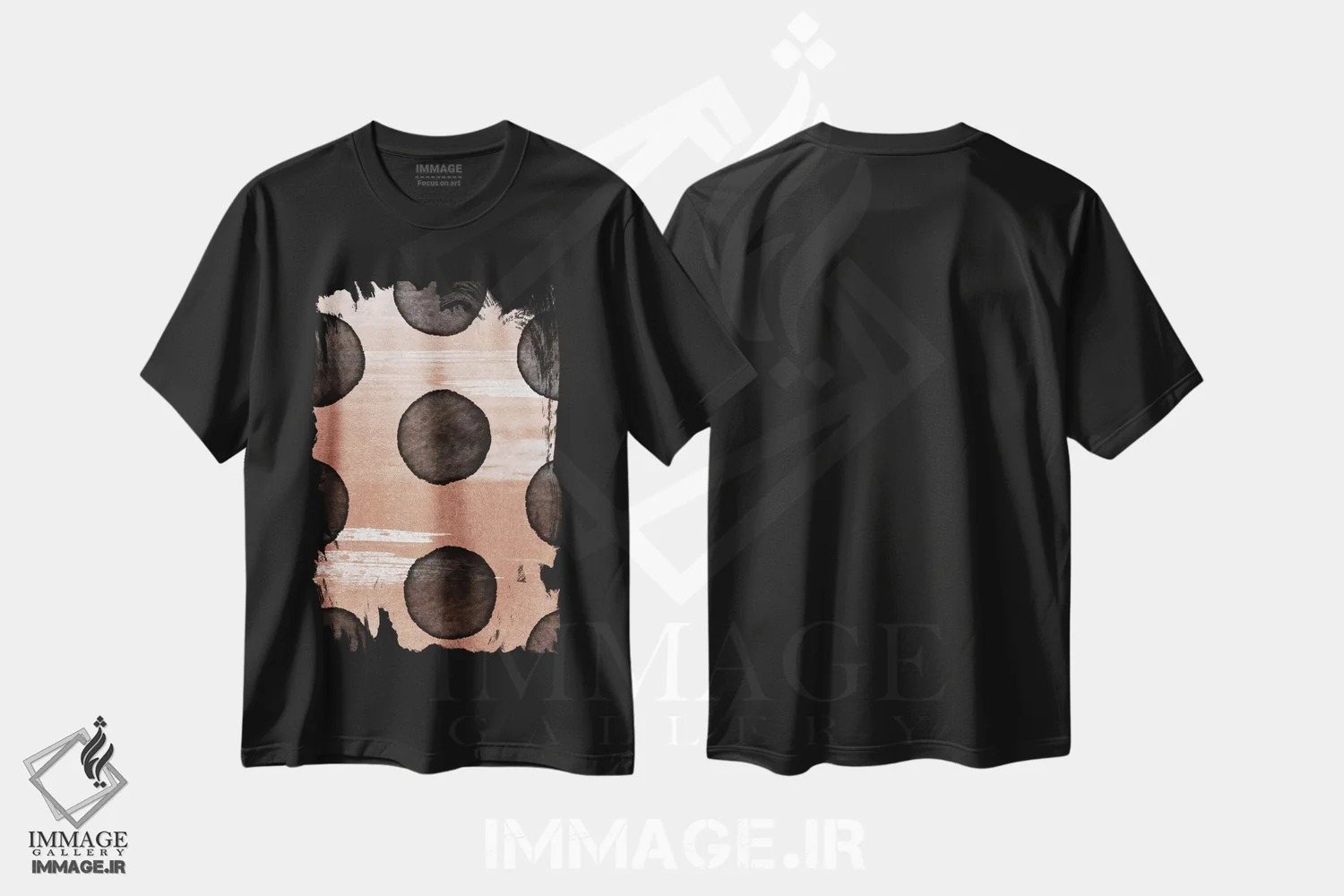 تیشرت مشکی طرح دار طلای رز II، آبستره اثر لیمُو | immage.ir