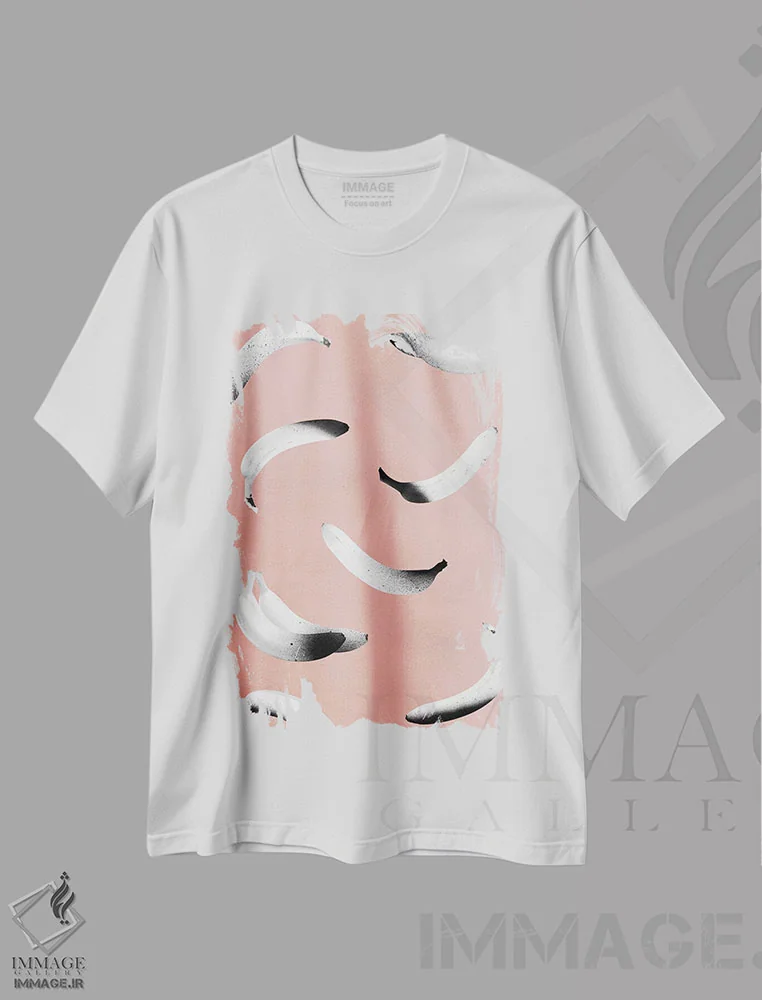 تیشرت سفید طرح دار موز ۲.۰، هنر فاخر معاصر اثر لیمُو | فروشگاه ایماژ