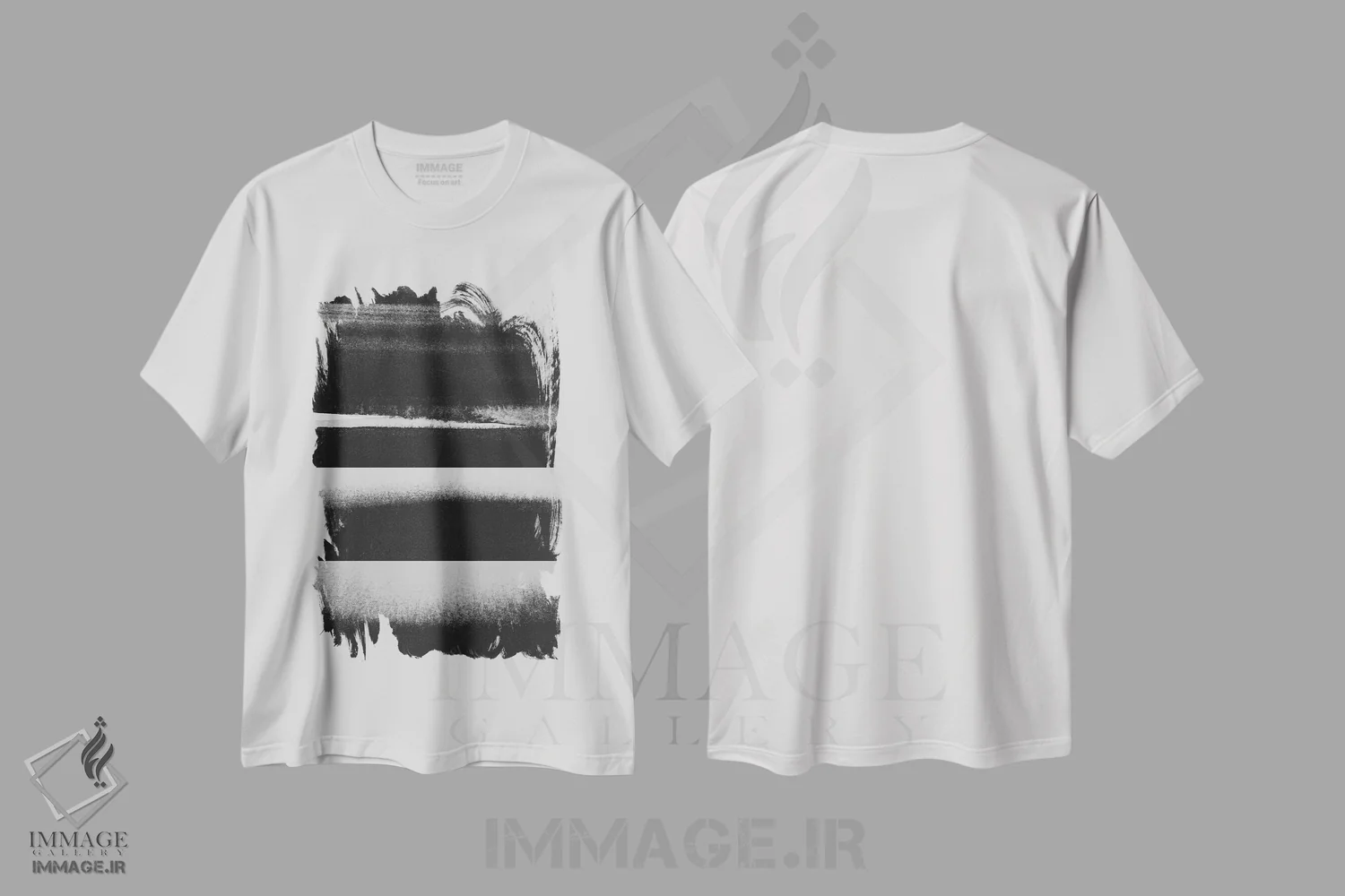 تیشرت سفید طرح دار بُعد، آبستره اثر لیمُو | immage.ir