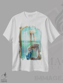 تیشرت سفید طرح دار آکواریوم، هنر فاخر معاصر اثر ادینا لومولر | فروشگاه ایماژ