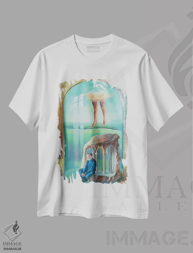 تیشرت سفید طرح دار آکواریوم، هنر فاخر معاصر اثر ادینا لومولر | فروشگاه ایماژ
