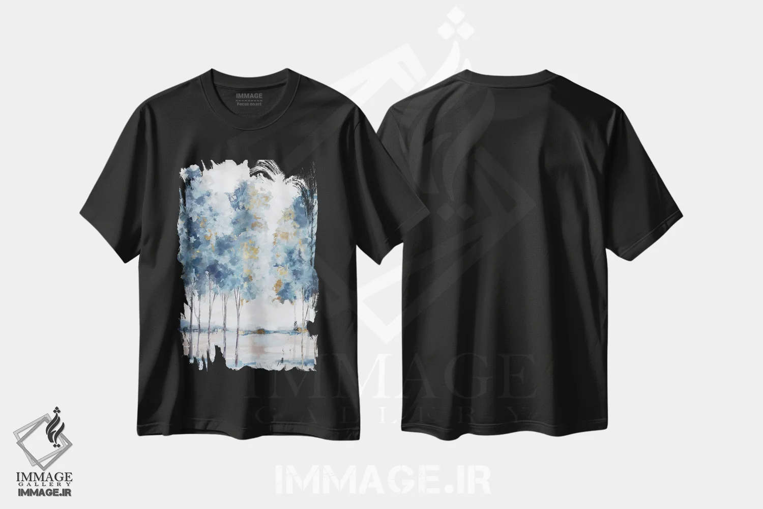 تیشرت مشکی طرح دار جنگل نیروی دریایی، آبستره اثر لونا ماویس | immage.ir