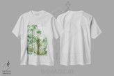 تیشرت سفید طرح دار جنگل های سبز، آبستره اثر لونا ماویس | فروشگاه ایماژ