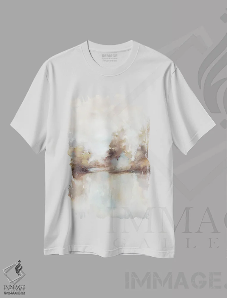 تیشرت سفید طرح دار واحه آرامش I، دکور معاصر اثر لونا ماویس | immage.ir