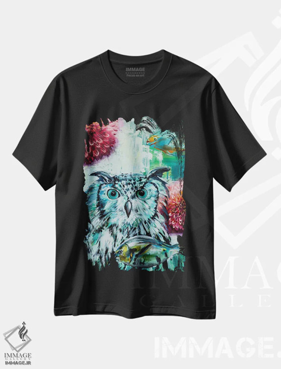 تیشرت مشکی طرح دار هوش، دکور معاصر اثر لیندا مک کلور | فروشگاه ایماژ