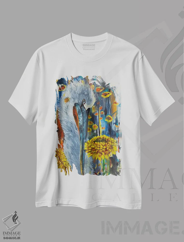 تیشرت سفید طرح دار فک و مگنولیا، دکور معاصر اثر لیندا مک کلور | immage.ir