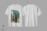 تیشرت سفید طرح دار مادی شدن، دکور معاصر اثر لیندا مک کلور | فروشگاه ایماژ