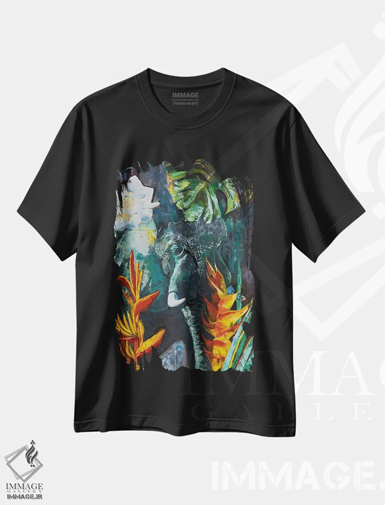 تیشرت مشکی طرح دار مادی شدن، دکور معاصر اثر لیندا مک کلور | immage.ir