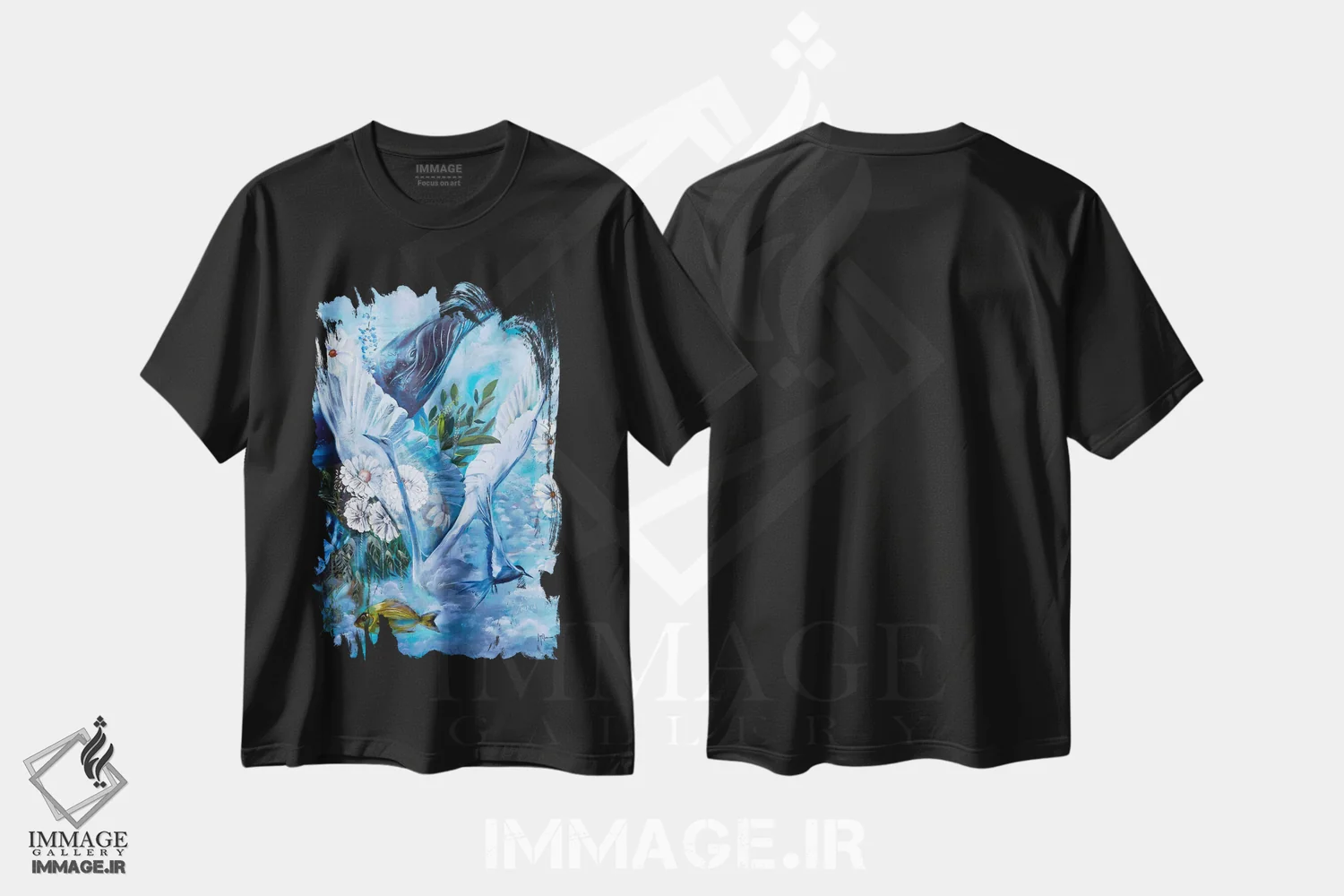 تیشرت مشکی طرح دار وفور غیرقابل تصور، دکور معاصر اثر لیندا مک کلور | فروشگاه ایماژ