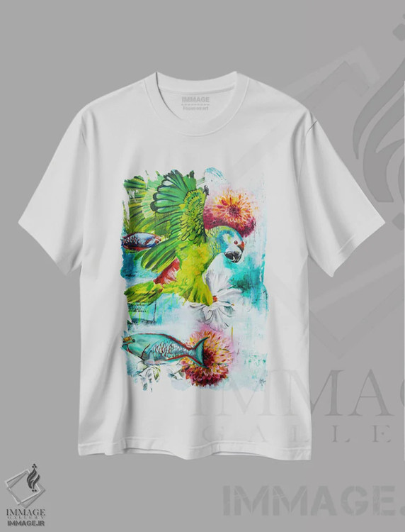 تیشرت سفید طرح دار هماهنگی، دکور معاصر اثر لیندا مک کلور | immage.ir