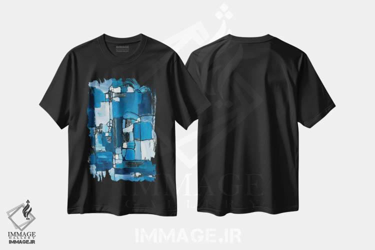 تیشرت مشکی طرح دار بازتاب ها اثر لیا نادو | immage.ir
