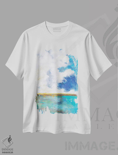 تیشرت سفید طرح دار میسترال، آبستره اثر لیندا استلینگ | فروشگاه ایماژ