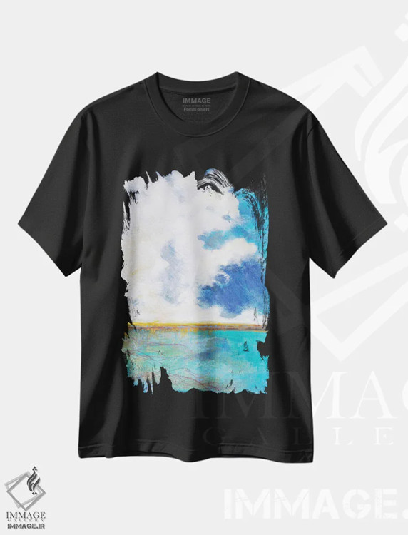 تیشرت مشکی طرح دار میسترال، آبستره اثر لیندا استلینگ | immage.ir
