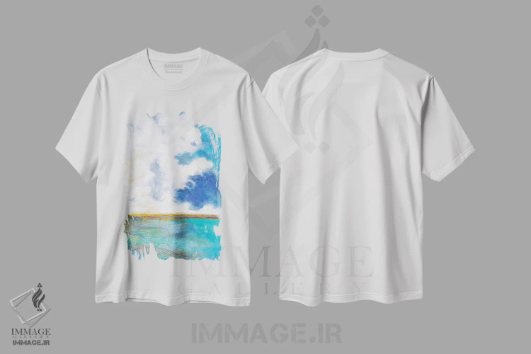 تیشرت سفید طرح دار میسترال، آبستره اثر لیندا استلینگ | فروشگاه ایماژ