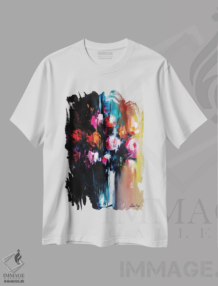 تیشرت سفید طرح دار سمفونی شیرین و تلخ، دکور معاصر اثر لانا فری | immage.ir