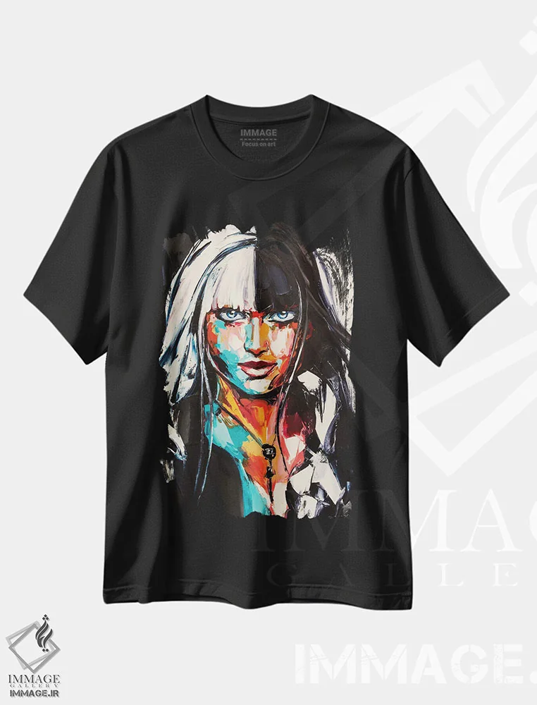 تیشرت مشکی طرح دار مات، دکور معاصر اثر لانا فری | immage.ir