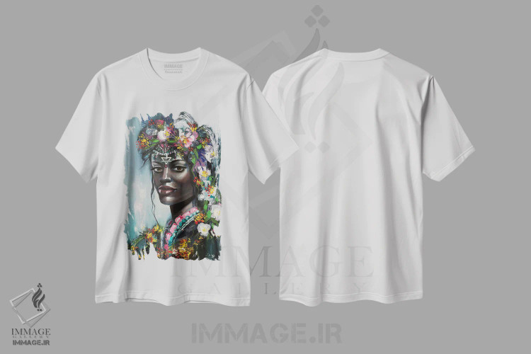 تیشرت سفید طرح دار زمین، هنر آمریکایی آفریقایی تبار اثر لانا فری | فروشگاه ایماژ