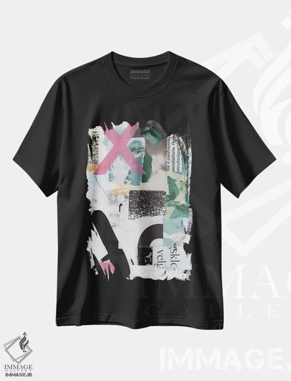 تیشرت مشکی طرح دار ایکس اثر لِنه ان جنسن | فروشگاه ایماژ