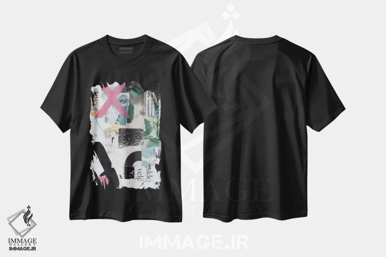 تیشرت مشکی طرح دار ایکس اثر لِنه ان جنسن | فروشگاه ایماژ