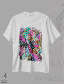 تیشرت سفید طرح دار گل ها دو، دکور بوهمی اثر لنکا اشتسنا | immage.ir