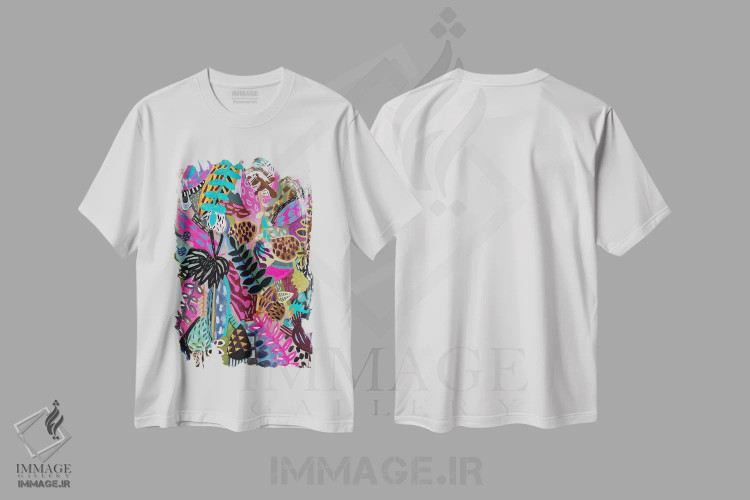 تیشرت سفید طرح دار گل ها دو، دکور بوهمی اثر لنکا اشتسنا | immage.ir