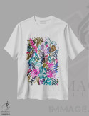 تیشرت سفید طرح دار گل ها دهم، دکور بوهمی اثر لنکا اشتسنا | immage.ir