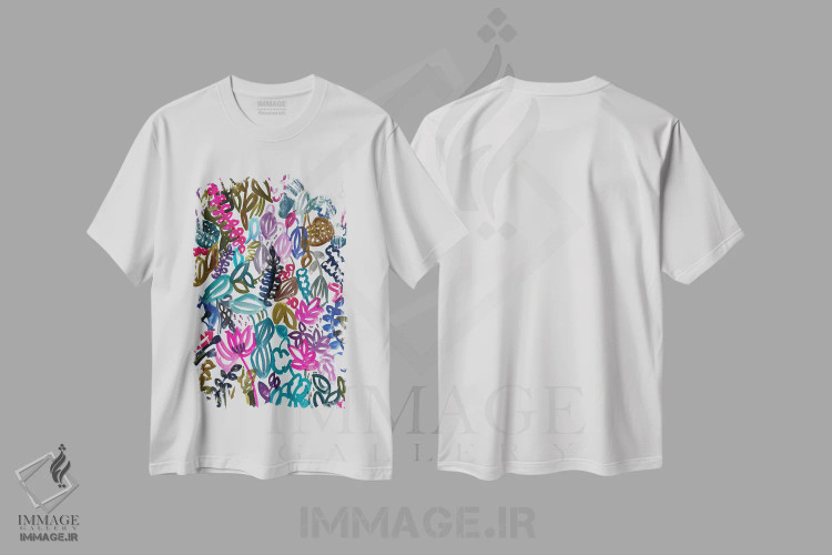 تیشرت سفید طرح دار گل ها دهم، دکور بوهمی اثر لنکا اشتسنا | immage.ir