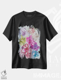 تیشرت مشکی طرح دار نرگس ها یک، دکور بوهمی اثر لنکا اشتسنا | فروشگاه ایماژ