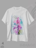 تیشرت سفید طرح دار نرگس ها سه، دکور بوهمی اثر لنکا اشتسنا | immage.ir