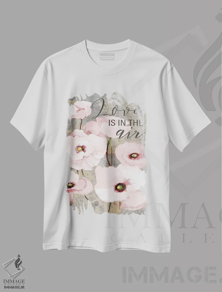 تیشرت سفید طرح دار شقایق های شرمگین کیندل یک، تزئینی اثر لِینی لورث | immage.ir