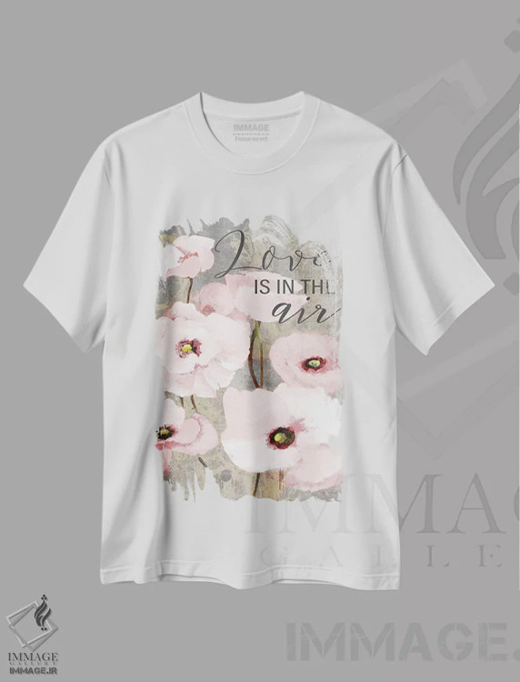 تیشرت سفید طرح دار شقایق های شرمگین کیندل یک، تزئینی اثر لِینی لورث | immage.ir