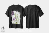 تیشرت مشکی طرح دار "زنگوله های بنفش I"، تزئینی اثر لِینی لورث | immage.ir