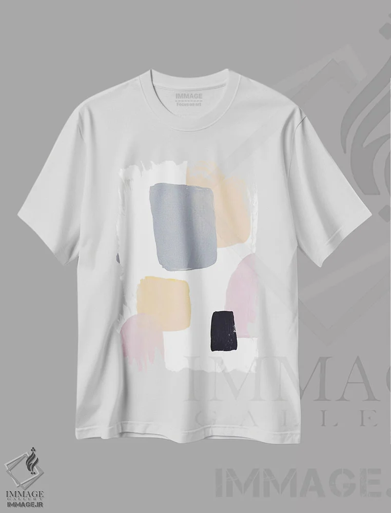 تیشرت سفید طرح دار "اشکال شناور II" اثر لِینی لورث | immage.ir