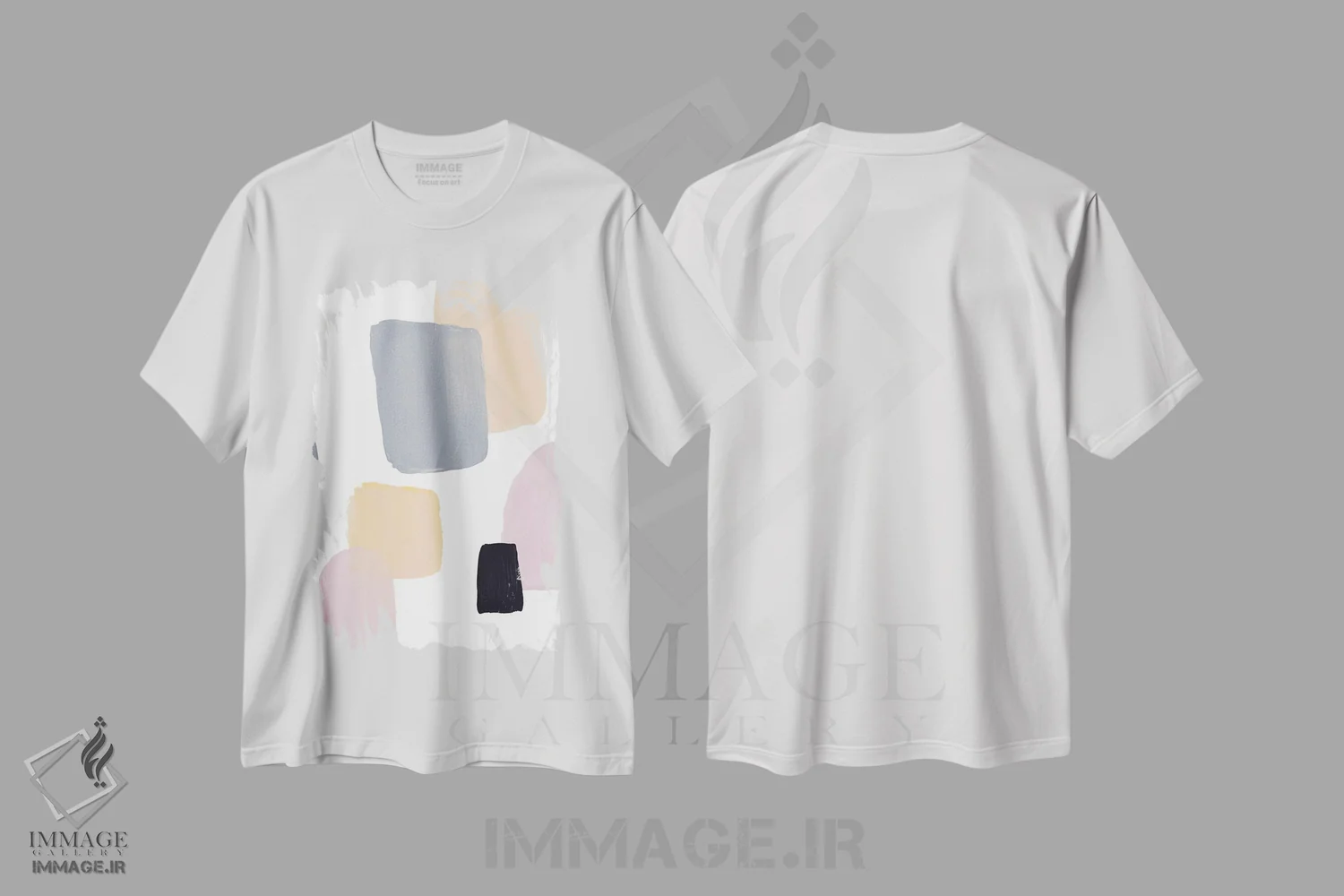 تیشرت سفید طرح دار "اشکال شناور II" اثر لِینی لورث | immage.ir