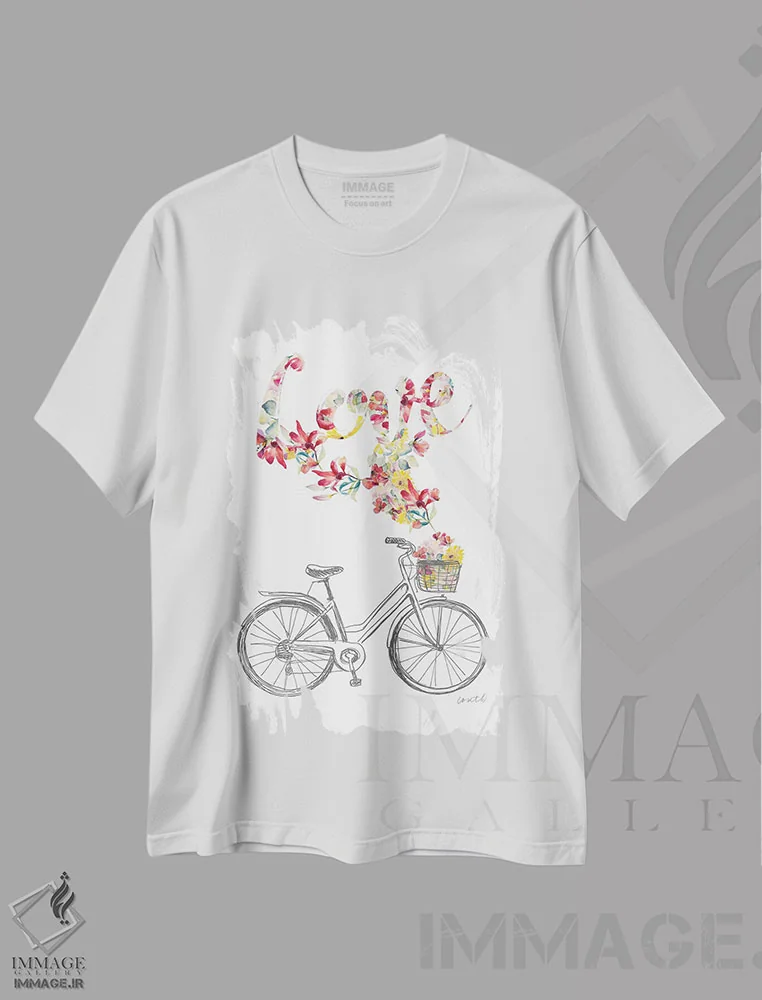 تیشرت سفید طرح دار "عشق و صلح I"، دکور معاصر اثر لِینی لورث | immage.ir