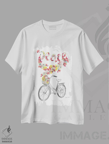 تیشرت سفید طرح دار "عشق و صلح II"، دکور معاصر اثر لِینی لورث | فروشگاه ایماژ