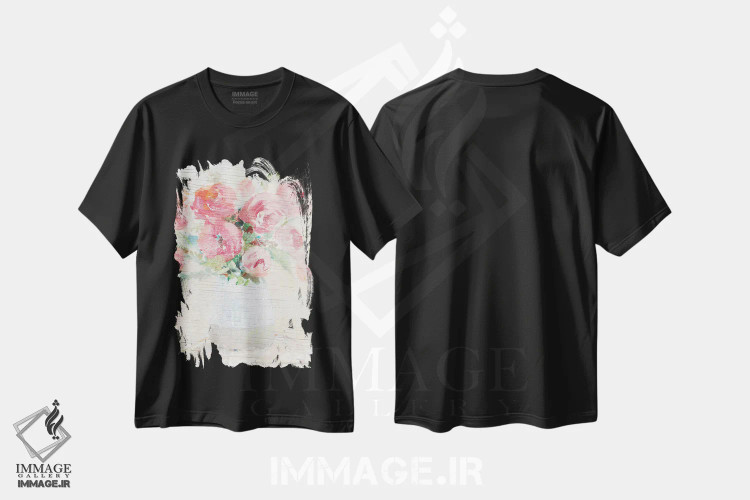 تیشرت مشکی طرح دار "گون ها روی چوب"، دکور معاصر اثر لِینی لورث | immage.ir