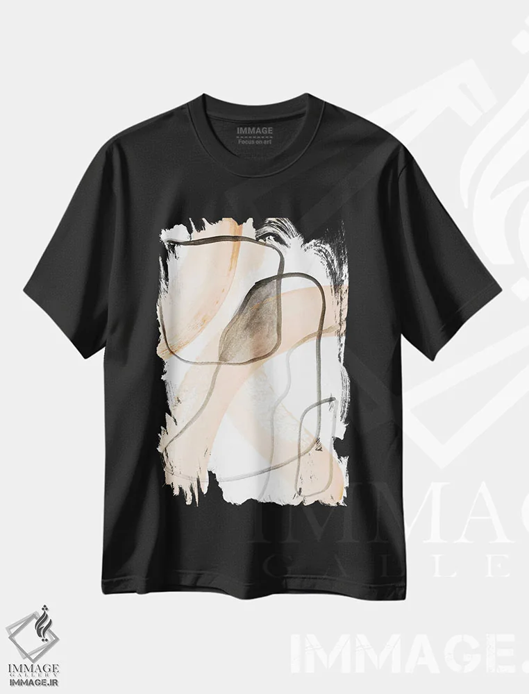 تیشرت مشکی طرح دار "راه های اصلی I" اثر لِینی لورث | فروشگاه ایماژ