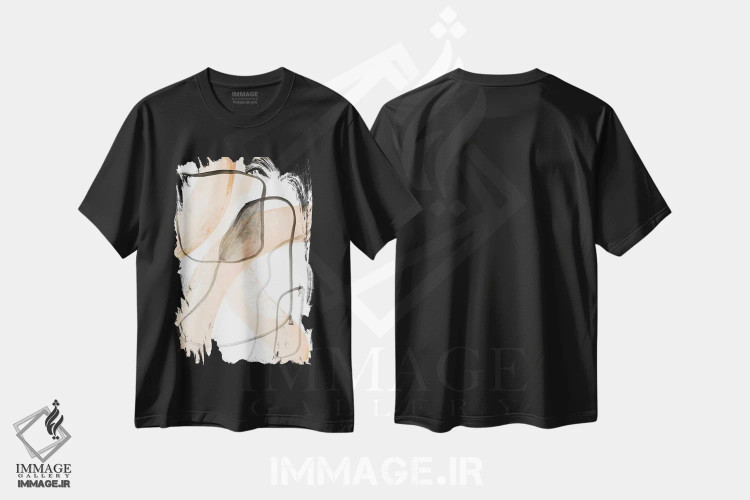 تیشرت مشکی طرح دار "راه های اصلی I" اثر لِینی لورث | فروشگاه ایماژ