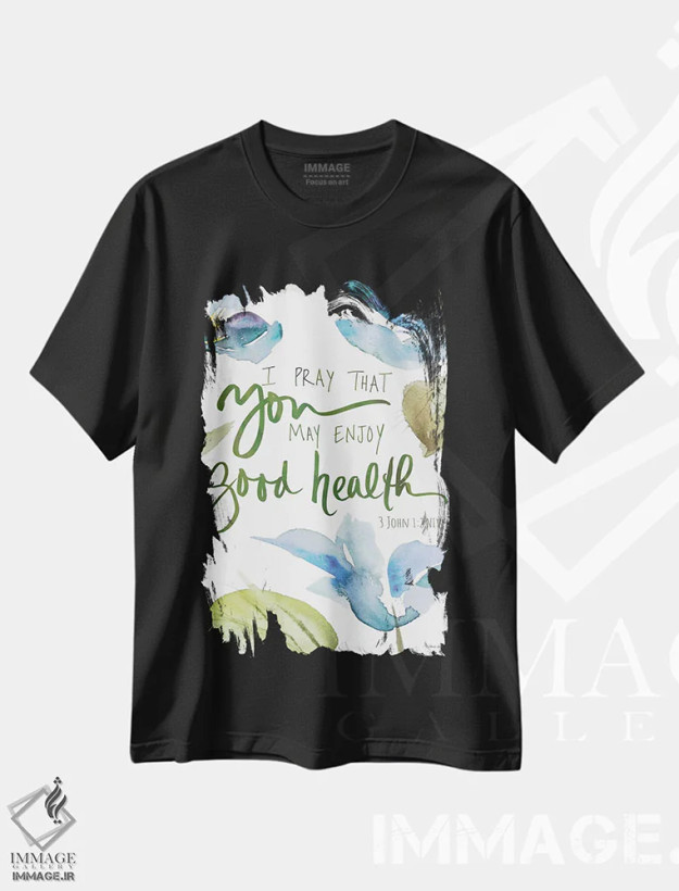 تیشرت مشکی طرح دار "شمعدانی های سلامت خوب"، مدیوم اثر لِینی لورث | فروشگاه ایماژ